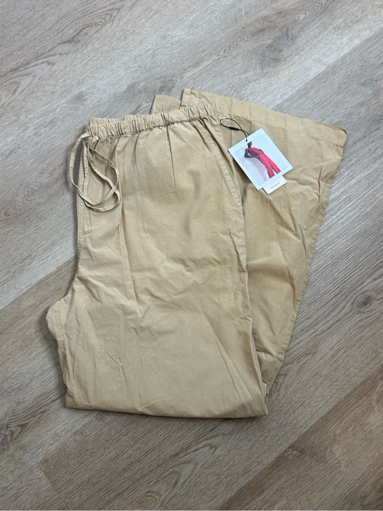 Nation LA 100% Pima Cotton Lucia Drawstring Wide Leg Pant in Toffee