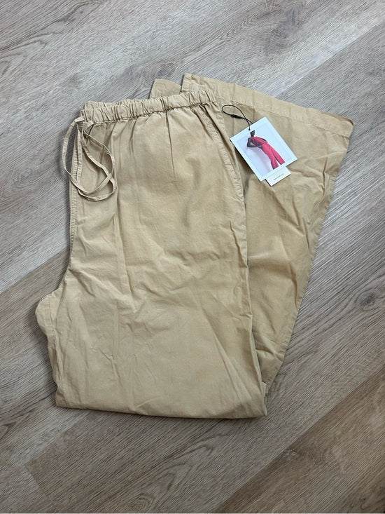 Nation LA 100% Pima Cotton Lucia Drawstring Wide Leg Pant in Toffee