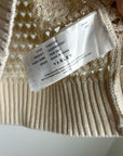 Varley 100% Cotton Textured Open Knit Julianna Short Sleeve Sweater Cream