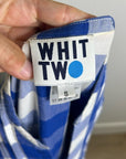 Anthropologie Whit Two 100% Cotton Tiered Blue Gingham Short Sleeve Midi Dress