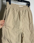 AMO 100% Cotton Tan High Waisted Straight Leg Lightweight Pull on Pant