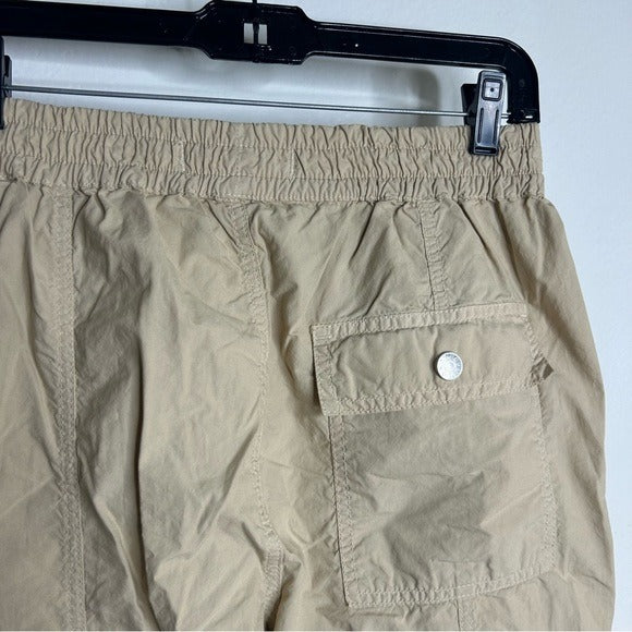 AMO 100% Cotton Tan High Waisted Straight Leg Lightweight Pull on Pant