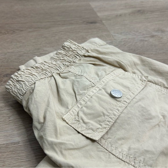 AMO AMO 100% Cotton Tan High Waisted Straight Leg Lightweight Pull on Pant - Cotton