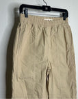 AMO 100% Cotton Tan High Waisted Straight Leg Lightweight Pull on Pant