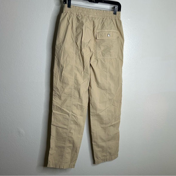 AMO 100% Cotton Tan High Waisted Straight Leg Lightweight Pull on Pant