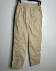 AMO 100% Cotton Tan High Waisted Straight Leg Lightweight Pull on Pant
