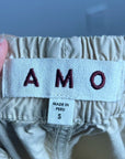 AMO 100% Cotton Tan High Waisted Straight Leg Lightweight Pull on Pant