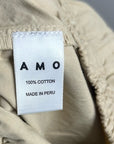 AMO 100% Cotton Tan High Waisted Straight Leg Lightweight Pull on Pant