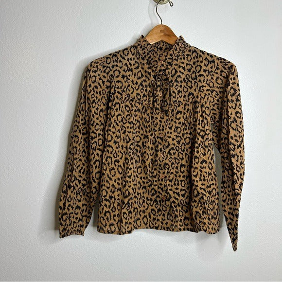 Emerson Fry India Collection Emerson Fry 100% Organic Cotton Leopard Blouse - Cotton