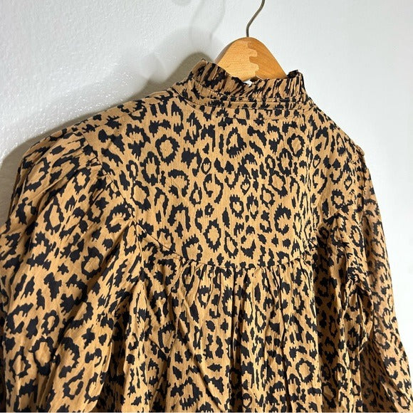 Emerson Fry India Collection Emerson Fry 100% Organic Cotton Leopard Blouse - Cotton
