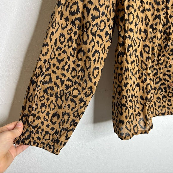 Emerson Fry India Collection Emerson Fry 100% Organic Cotton Leopard Blouse - Cotton