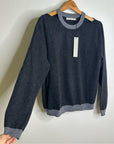 One Grey Day 100% Cashmere Grey Cutout Two Tone Sweater