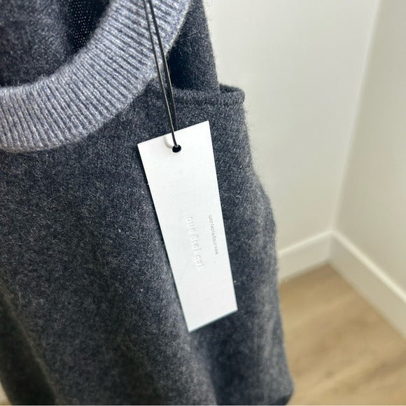 One Grey Day 100% Cashmere Grey Cutout Two Tone Sweater