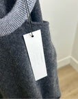 One Grey Day 100% Cashmere Grey Cutout Two Tone Sweater