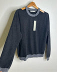 One Grey Day 100% Cashmere Grey Cutout Two Tone Sweater