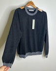 One Grey Day 100% Cashmere Grey Cutout Two Tone Sweater
