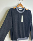 One Grey Day 100% Cashmere Grey Cutout Two Tone Sweater
