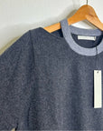 One Grey Day 100% Cashmere Grey Cutout Two Tone Sweater