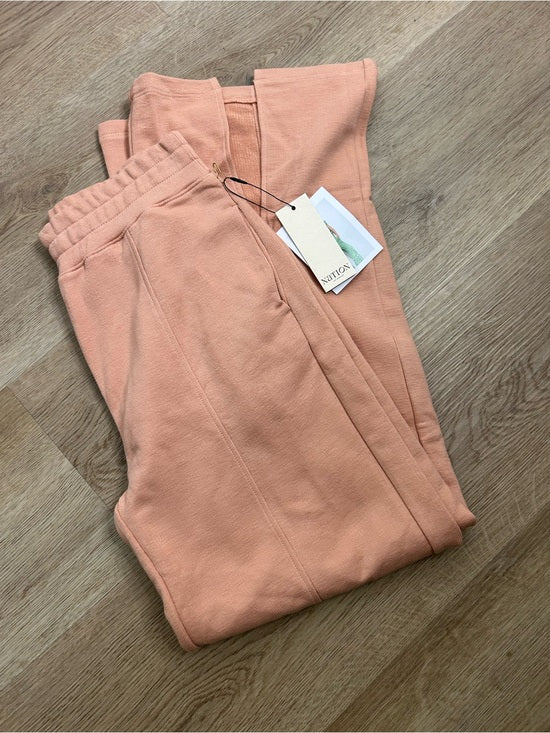 Nation LA 100% Pima Cotton Peach Lincoln Flare Split Hem Wide Leg Pant