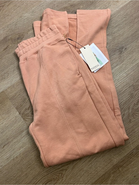 Nation LA 100% Pima Cotton Peach Lincoln Flare Split Hem Wide Leg Pant