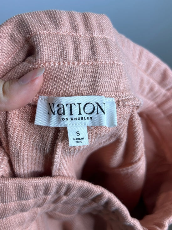 Nation LA 100% Pima Cotton Peach Lincoln Flare Split Hem Wide Leg Pant