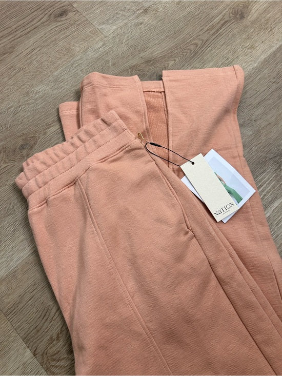Nation LA 100% Pima Cotton Peach Lincoln Flare Split Hem Wide Leg Pant