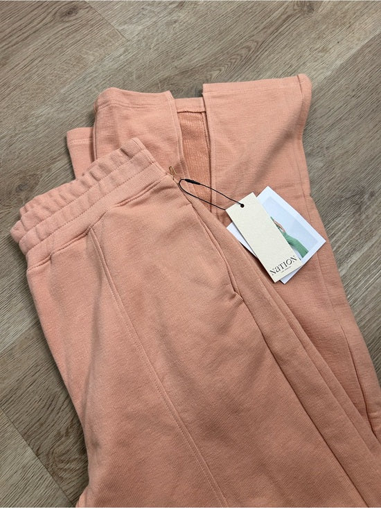 Nation LA 100% Pima Cotton Peach Lincoln Flare Split Hem Wide Leg Pant