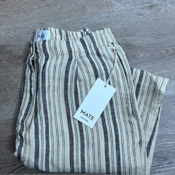 MATE the Label MATE The Label 100% Organic Linen Tailored Striped Pant