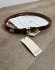 Nation LA Genuine Leather Joss Belt in Cognac Brown Gold Hardware