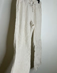 L.L. Bean 100% Linen Neutral Striped Pull on Straight Leg Drawstring Pant