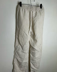 L.L. Bean 100% Linen Neutral Striped Pull on Straight Leg Drawstring Pant