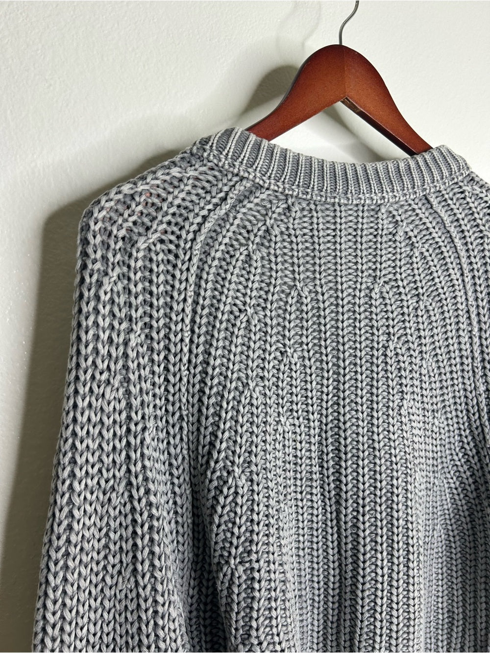 Free People 100% Cotton Chunky Knit Slouchy Sweet Nothing Cardi Sweater