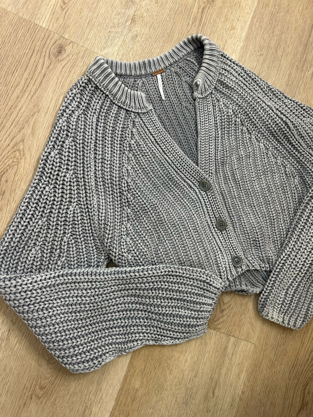 Free People Free People 100% Cotton Chunky Knit Slouchy Sweet Nothing Cardi Sweater - Cotton