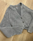 Free People 100% Cotton Chunky Knit Slouchy Sweet Nothing Cardi Sweater