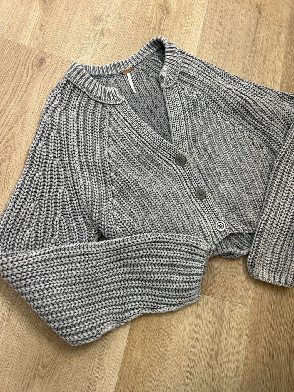 Free People Free People 100% Cotton Chunky Knit Slouchy Sweet Nothing Cardi Sweater - Cotton