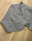 Free People 100% Cotton Chunky Knit Slouchy Sweet Nothing Cardi Sweater