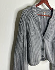 Free People 100% Cotton Chunky Knit Slouchy Sweet Nothing Cardi Sweater
