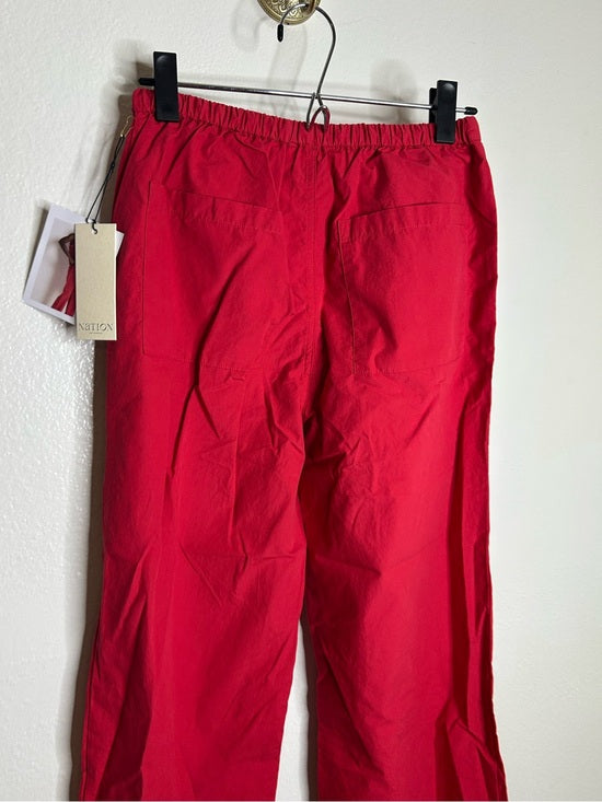 Nation LA 100% Pima Cotton Poplin Lucia Drawstring Pant in Heartbeat Red