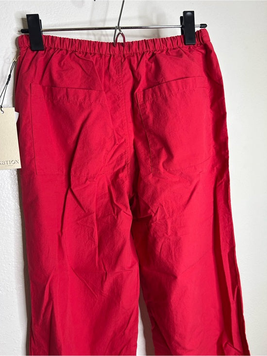 Nation LA 100% Pima Cotton Poplin Lucia Drawstring Pant in Heartbeat Red