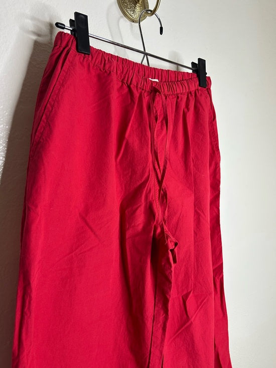 Nation LA 100% Pima Cotton Poplin Lucia Drawstring Pant in Heartbeat Red
