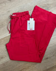 Nation LA 100% Pima Cotton Poplin Lucia Drawstring Pant in Heartbeat Red