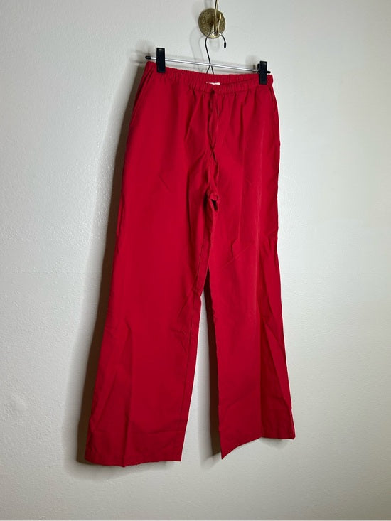 Nation LA 100% Pima Cotton Poplin Lucia Drawstring Pant in Heartbeat Red