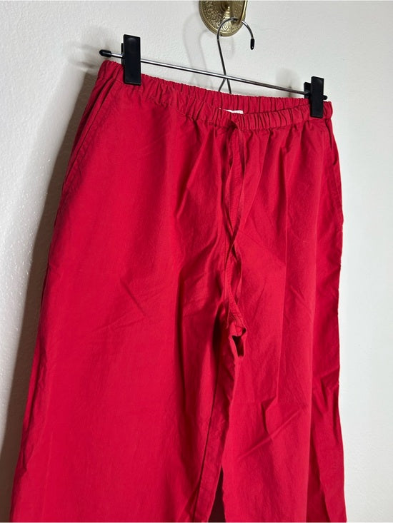Nation LA 100% Pima Cotton Poplin Lucia Drawstring Pant in Heartbeat Red