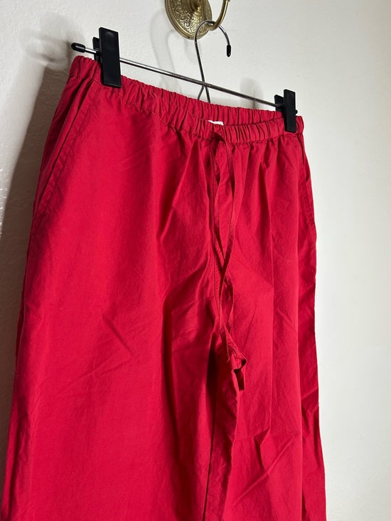 Nation LA 100% Pima Cotton Poplin Lucia Drawstring Pant in Heartbeat Red
