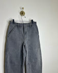 Enza Costa 100% Cotton Rigid Denim Black Barrel Utility Style Cropped Jean