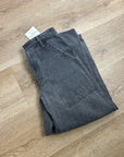 Enza Costa 100% Cotton Rigid Denim Black Barrel Utility Style Cropped Jean