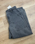 Enza Costa 100% Cotton Rigid Denim Black Barrel Utility Style Cropped Jean