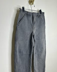 Enza Costa 100% Cotton Rigid Denim Black Barrel Utility Style Cropped Jean