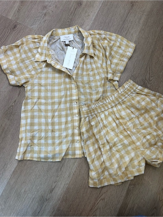 Cleobella x Arrows &amp; Bows 100% Organic Cotton Yellow Gingham Sunkissed Set