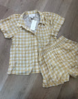 Cleobella x Arrows & Bows 100% Organic Cotton Yellow Gingham Sunkissed Set